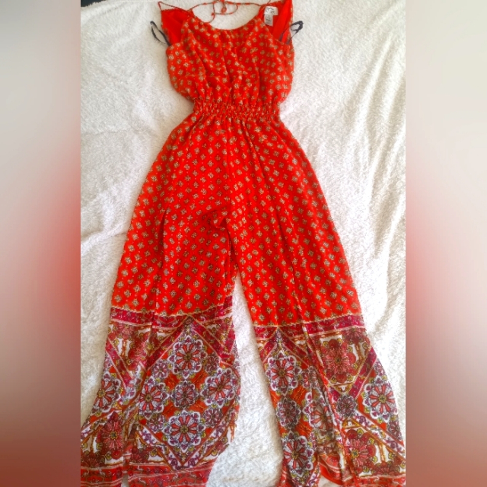 Orange Floral Romper